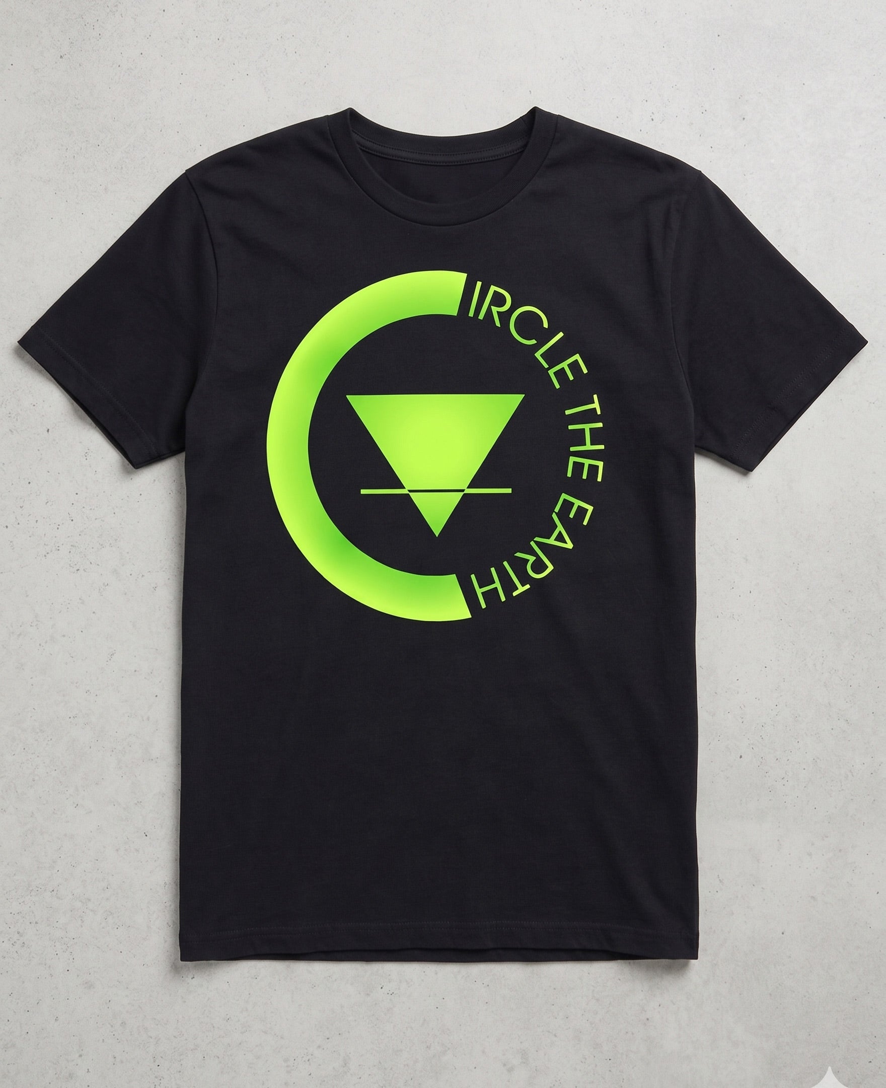 Circle the Earth Full NEW GREEN Logo Print T-shirt